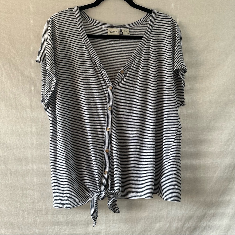 Rachel Zoe Cropped Linen Top